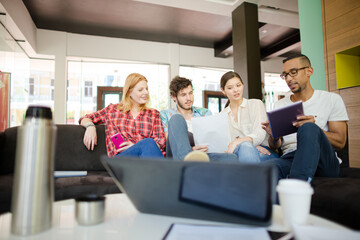 People working together in cafe