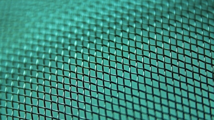 Metal net in turquoise color.