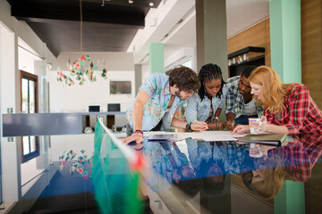 People working together on ping pong table