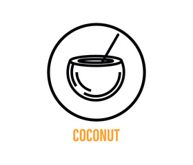 Fresh coconut water drink illustration. vector illustration.
