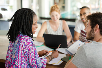 People talking in meeting