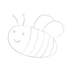 Assignments for preschoolers. Coloring. Printout, bees. Vector graphics. On white background. Design for children's books, exercise books. For printing on paper. Classes for the intellect.