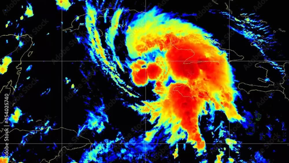 Wall mural 2021 hurricane ida time lapse satellite imagery. (
