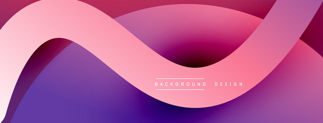 Abstract overlapping lines and circles geometric background with gradient colors