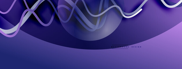 Abstract gradient background with wave line with shadow effect. Geometric composition. 3D shadow effects and fluid gradients