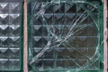 the texture of the glass block