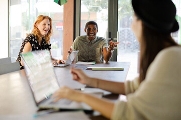 Fototapeta premium People working at conference table in office