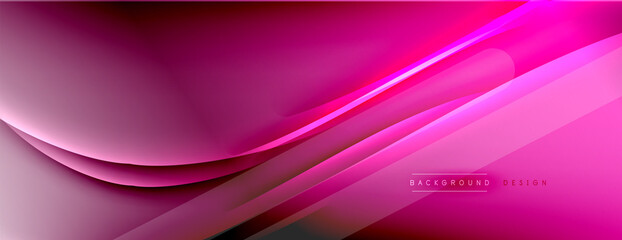 Abstract background - lines composition created with lights and shadows. Technology or business digital template. Trendy simple fluid color gradient abstract background with dynamic