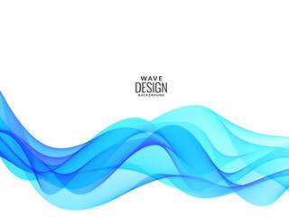 Abstract blue modern flowing stylish wave in white backround illustration pattern