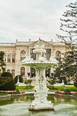 Fototapeta na wymiar View of the amazing architecture of Dolmabahce Palace in Istanbul. High-quality photo