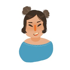 Cartoon of a teenage girl 