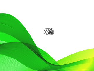 Green flowing stylish wave in white background illustration pattern