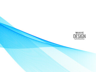 Abstract blue modern flowing stylish wave in white backround illustration pattern