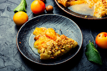 Autumn pie or biscuit with plum.