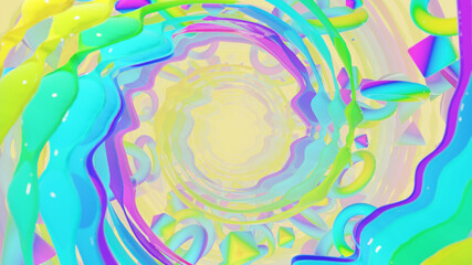 3D illustration Background for advertising and wallpaper in 80s retro and holographic scene. 3D rendering in decorative concept.