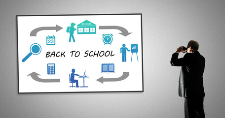 Fototapeta na wymiar Back to school concept on a whiteboard