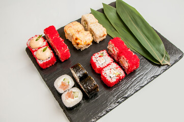 Rolls and sushi japanese food