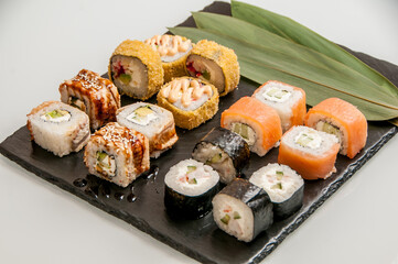 Rolls and sushi japanese food