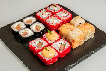 Rolls and sushi japanese food