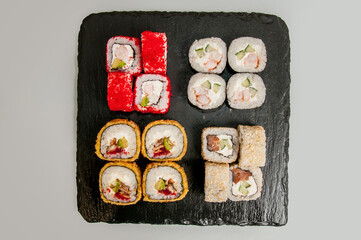 Rolls and sushi japanese food