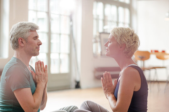 Older Couple Meditating