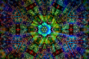 Naklejka premium Abstract textured luminous kaleidoscope background