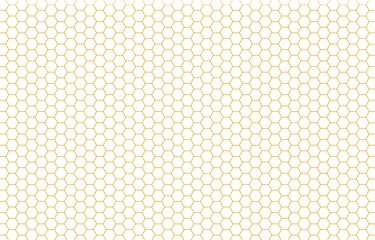 Golden hexagon bee hive honeycomb pattern seamless with white background vector