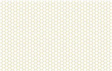 Fotobehang Golden hexagon bee hive honeycomb pattern seamless with white background vector © Pacha M Vector