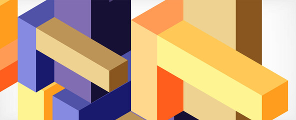 Abstract background. 3d cubes, cubic elements and blocks. Techno or business concept for wallpaper, banner, background, landing page