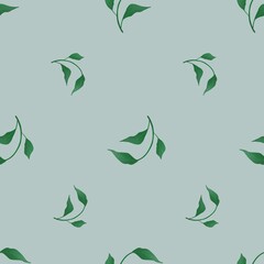 Seamless pattern of leaves for textiles and wallpapers
