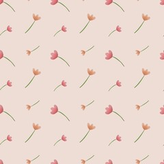 Seamless pattern of flowers for textiles and wallpapers