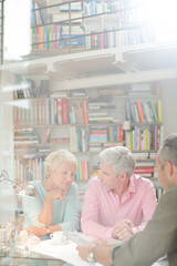 Business people working together at table