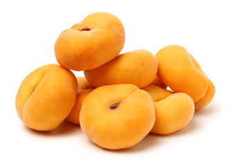 chinese flat peaches on white background 