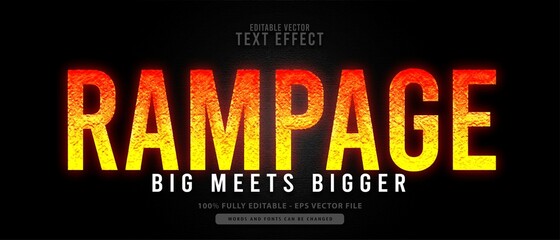 Rampage, orange grunge Editable Text Effect