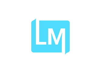 Initial Letter LM Logo or Icon Design Vector Image Template