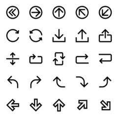 Outline icons for arrows.