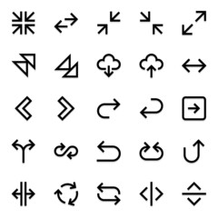 Outline icons for arrows.