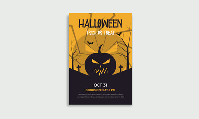 Halloween party night flyer design template