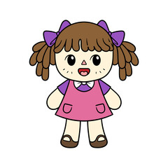 Vector Cute Doll Cartoon Illustration