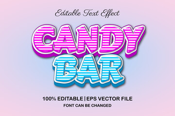 candy bar pink and blue 3d editable text effect