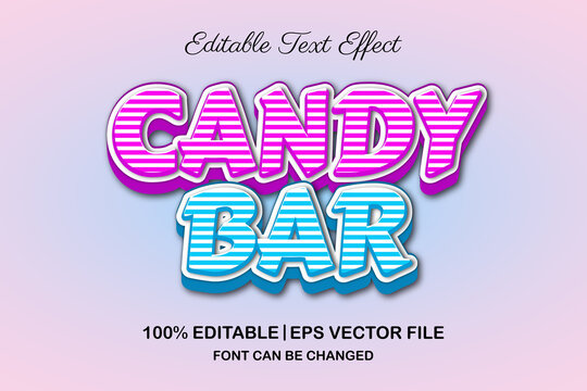 candy bar pink and blue 3d editable text effect