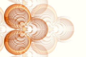 Abstract fractal illustration for creative design.a fantastic artistic flower with the effect of blurring the edges. A game of orange shades of color