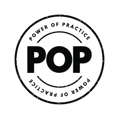 POP - Power Of Practice acronym, business concept background