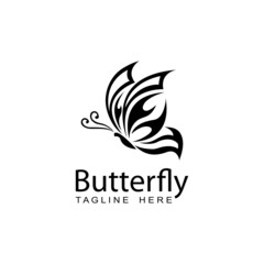 butterfly logo template design, silhouette vector logo