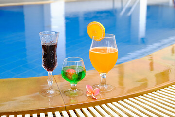 cocktail or mocktail drink in pool party
