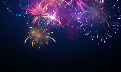 firework and christmas themed Celebration party 2022 Happy New Year background design.