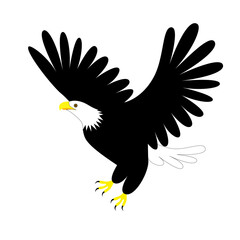 Eagle vector logo template. Flying eagle isolated on white.