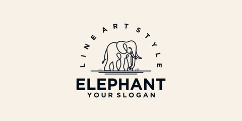 elephant logo with line art, logo reference for business