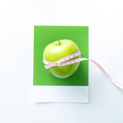 Tape measure around an apple