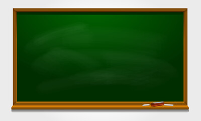 Green chalkboard background Vector Template. Background with a white chalk traces. © LintangDesign
